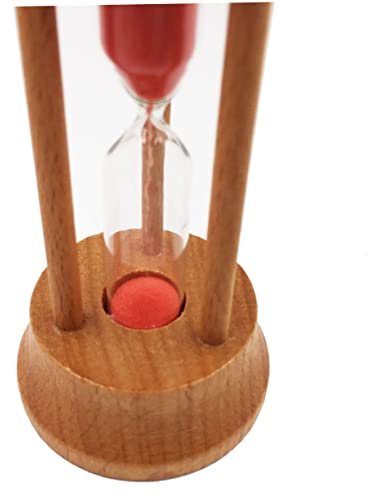 ABOOFAN Reloj De Arena De Madera De Minutos Arena Roja Temporizador Decorativo para Escritorio para Ceremonias Presentaciones y Actividades Educativas Casa o Escuela