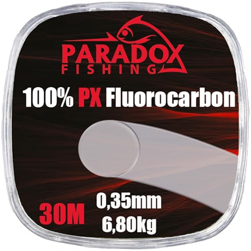 Paradox Fishing 100% PX Fluorocarbon Vorfach 30m 0,20/0,25/0,30/0,35/0,40mm - fluorocarbon Schnur- für Fische unsichtbar
