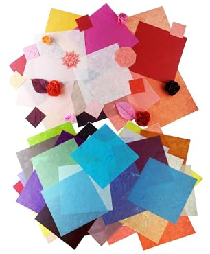 Maulbeerpapierbögen, Origami-Design, Handwerk, Kunst, Washi-Karte, Decoupage, 25,4 x 25,4 cm, 50 Stück
