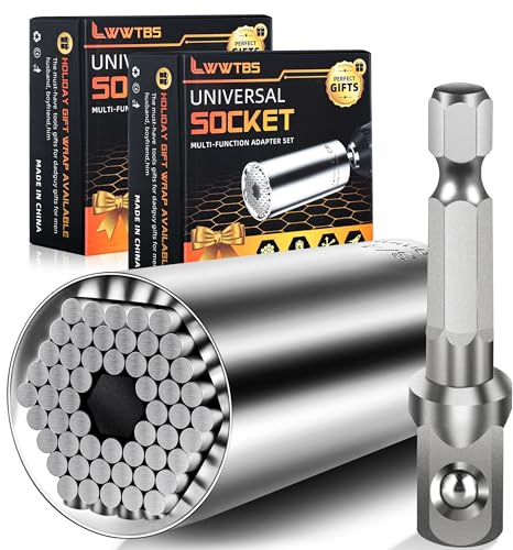 Super Universal-Steckschlüssel-Werkzeug, Geschenke für Herren, Valentinstagsgeschenke für ihn, Ehemann, Freund, Griff-Steckschlüssel-Set mit Bohrmaschinen-Adapter (7–9 mm), coole Werkzeuge für Papa (2