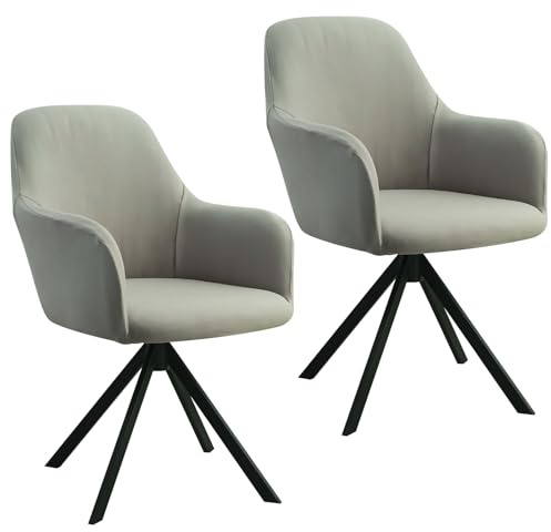 GDWD Stuhlbezug mit Armlehne, Stretch Stuhlhussen, Universal Abnehmbare Schonbezug, Hussen für Stühle, Waschbar Stuhlüberzug für Esszimmer, Küche, Wohnzimmer, Büro, Hochzeit Deko (Hellgrau 2er Set)