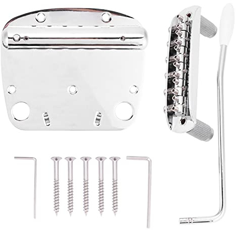 Keenso Metal Plated Guitar Tremolo Vibrato Bridge Set, Durable and Reliable Vibrato System with Wrenches for Maintenance, Repair, Installation, and Daily Use