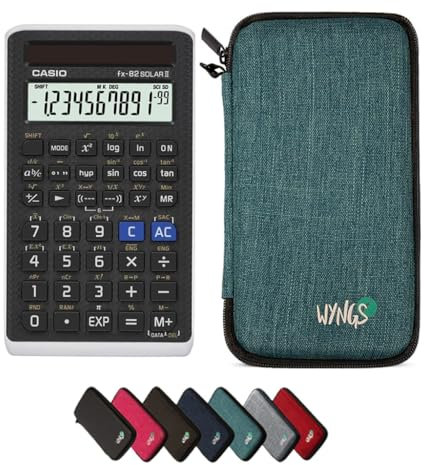 Casio fx-82 Solar II inkl. WYNGS Schutztasche Türkis - Wissenschaftlicher Taschenrechner - Basic Set