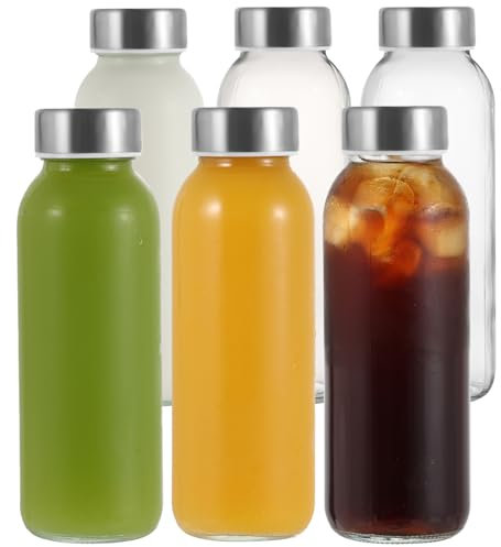 LIMILI Glass Bottles With Stainless Steel Lids, 300/350/750/1000ML Water Bottles, Leak Proof Reusable Drinking Bottles for Hot Cold Drinks, Work, Gym, Home