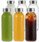 LIMILI Glass Bottles With Stainless Steel Lids, 300/350/750/1000ML Water Bottles, Leak Proof Reusable Drinking Bottles for Hot Cold Drinks, Work, Gym, Home