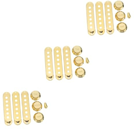 Vaguelly 21stücke Gitarre Pickup Cover Teilig Robuste Dekorative Abdeckungen Gitarre Goldfarben Hochwertige Langlebige Tonabnehmerabdeckungen Für Austausch Beschädigter Teile