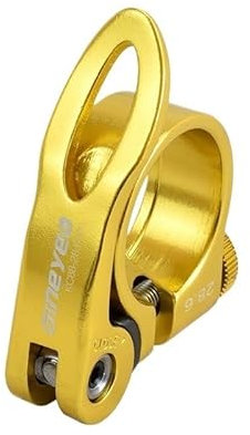 wanhaoaony Sattelklemme Rennrad Sattelstützenklemme Legierung MTB Mountainbike Sattelstütze Sattelrohr Rohrclip 28,6/30,2/31,8/34,9 mm SattelstüTzenklemme(28.6mm Gold)