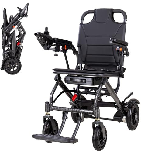 Elektrische Rollstühle Faltbar Leicht Rollstuhl Elektrisch Leichtgewicht Elektrorollstuhl für Senioren und Behinderte Gewichtskapazität 100 Kg (10AH)