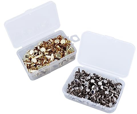 VILLCASE 500stücke Metall Brads Silber Und Gold Rostfrei Für Scrapbooking Und DIY-projekte Mit Zwei Praktischen Aufbewahrungsboxen