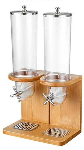 4L/8L/12L Dispensador De Alimentos Secos, Dispensador De Cereales Encimera Organizador De Aperitivos Cereales De Cereales Para Avena Frutos Secos Granola Caramelos, Double