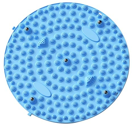 BYYLECL Tappetino per Agopressione e Massaggio, Rotondo Portatile per Riflessologia dei Piedi con Funzione Rilassante per Casa, Blu, 55 cm