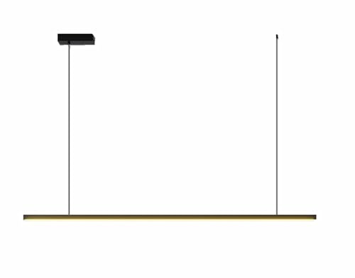 IWANTDO LED Pendelleuchte Esstisch Hängeleuchte Modern Design for Esszimmer Büro Shop Küche Bar Hängelampe Schwarz Höhenverstellbar Wohnzimmer Lampe (3000K Warm Licht, L150cm)