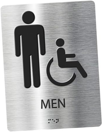 Milageto Toilettenschild, Toilettenschild, öffentliches Toilettenschild, Badezimmerschild aus Metall für Männer und Frauen, öffentliche Toilette, Badezimmer, Style A