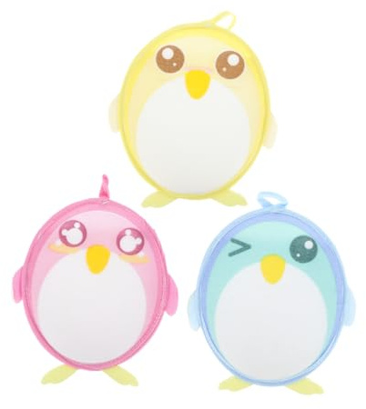 3pcs Cartoon Shower Towels Rayon Bath Washcloths for Children | Penguin Shape, Easy to Hold, Rich Lather, Suitable for Boys and Girls in Daily Bath Care Random Color