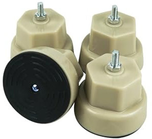 WFGJSK 4 Stück Anti-Vibrations-Pads, Rollen-Waschmaschinenfüße, Matte, Anti-Geräuschreduzierung, Stützständer, Champagner