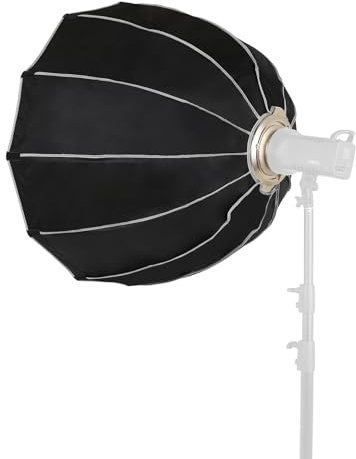 BAFOVY Rilascio Rapido Parabolico Softbox Pieghevole Softbox con Bowen Monte Nonete Grid Softbox Kit di Illuminazione Fotografica per Fotografia in Studio Fotografia Ritratto Live (90cm)