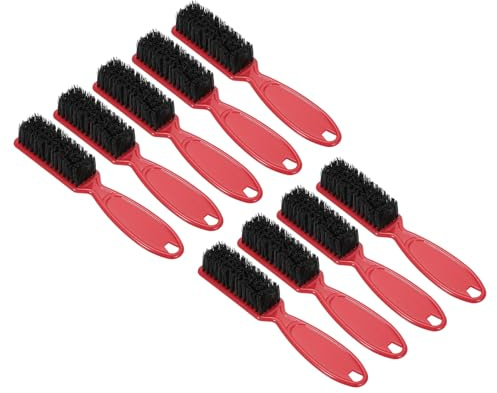 sourcing map 9 Stück Friseurscher-Bürsten, 14 cm Nylonborsten, Reinigungsbürste, Haarstyling-Werkzeuge, Rot
