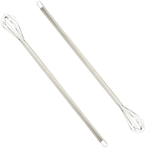 2 Stück Mini Schneebesen Edelstahl - rührbesen Kleine Rührbesen für Sahne, Eier & Teig - Schneebesen Klein mit Griff, Rühren Von Teig Ideal für Milchaufschäumer, Quirl und Küchenbesen