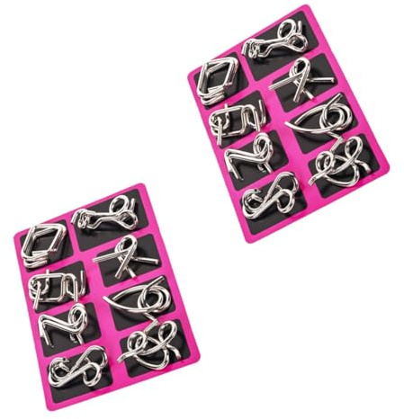 ERINGOGO 2sätze Draht Puzzle Ring Edelstahl Entwirrungs Spielzeug Für Junge Mädchen Und Erwachsene Interlock Spielring Trick Lernspielzeug Mit Glatten Windungen Und Robusten Gliedern