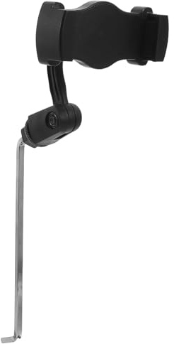 ABOOFAN Soporte para Teléfono Celular y Tablet para Saxofón Diseño Portátil y Ángulo Ajustable, Accesorio Negro de Plástico y Cobre Adecuado para Ensayos y Conciertos