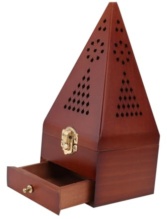 DECOMELODY Adorno de Incensario de Incienso de Madera Detalles Delicados y Acabado Retro, Adecuado para Decoración en Yoga y Sauna