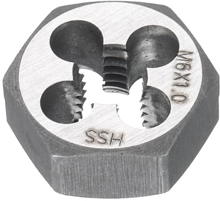 QUARKZMAN Macho De Roscar Hexagonal M6 X 1 Métrico Diestro Acero Rápido Herramienta De Roscado Fija Para Corte Y Reparación De Tornillos