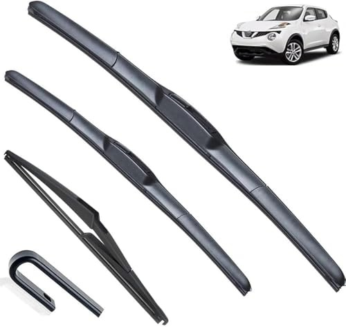 Window Wiper Blade Set for Nissan Juke F15 2010-2019， Automotive Front Rear Windshield Windscreen Car Wiper Arm All-Weather Performance