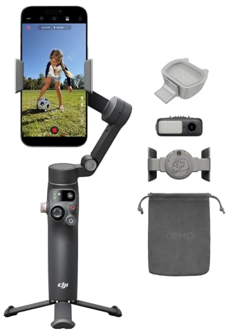 DJI Osmo Mobile 8 Advanced Tracking Combo con luce magnetica a 3 tonalità di colore, gimbal per smartphone con tracciamento AI, modulo audio, rotazione a 360°, treppiede e asta estensibile integrati