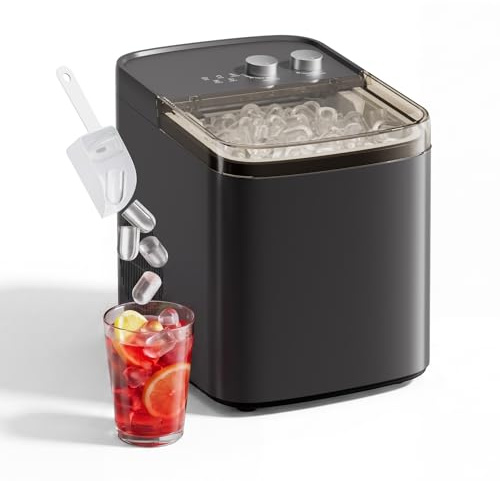 ROVSUN Ice Maker Countertop, 9 Bullet Ice in 6 Mins, 14KG in 24Hrs, Ice Maker Machine Counter Top with Self-Cleaning Function for Kitchen, Home Party