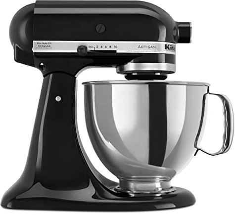 KitchenAid Artisan, 5-Qt Tilt Head Stand Mixer, KSM150PS, Onyx Black | Includes Pouring Shield for Mess-Free Mixing, 10 Speed Settings, Easily add Ingredients with the Tilt-Head Design