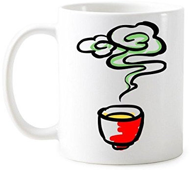 Taza de té china con diseño clásico de cultura tradicional, taza de cerámica blanca con asas de 350 ml