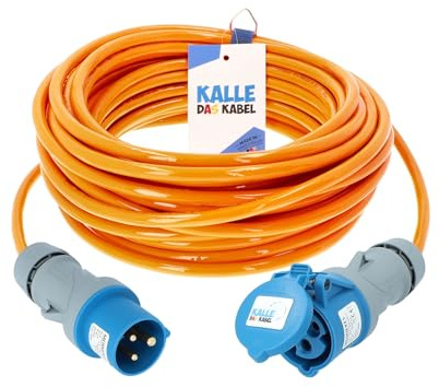CEE Verlängerung Kalle Blue Signal 2,5mm² Industrie BAU Boot Womo Camping Vollpur-Premium-Leitung 5 Meter