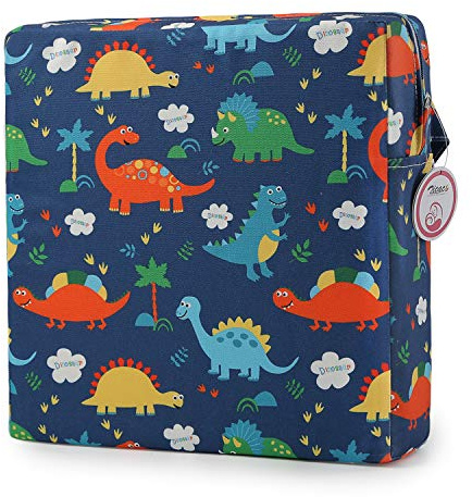 Zicac Sitzerhöhung Stuhl Kind Tragbar Abnehmbar Waschbar Sitzkissen Kinder | 32x32x8cm Stuhlerhöhung Kind mit Rutschfester Streifen, Sitzerhöhung Kinder für Essen Klavier Spielen Ausflug Picknick Reisen