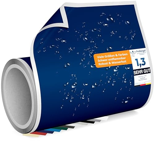Flickly® Toppe di riparazione autoadesive | camion, rimorchio, tenda, tenda da sole, campeggio, ombrelloni, piscina | disponibile in molti colori | 2,5 m x 200 mm | (RAL5002) Blu oltremare