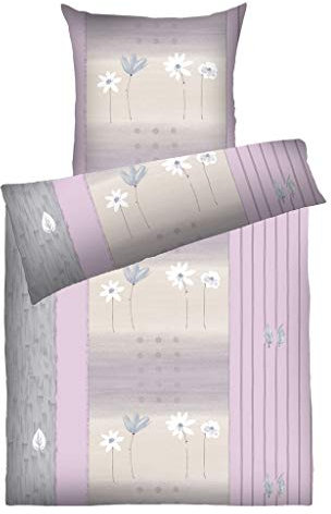 Dyckhoff Weichfrottier Bettwäsche Annabell Flieder 1 Bettbezug 155 x 220 cm + 1 Kissenbezug 80 x 80 cm