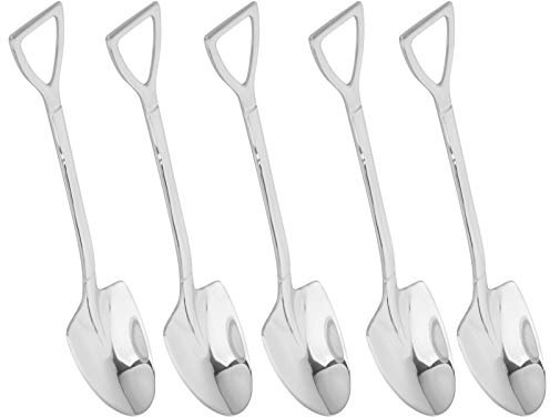 Vendite Pazze Cucchiai per dolci, Cucchiaini da tè con foro triangolare per appendere, resistenti e convenienti, per la caffetteria Argento per dolci della casa, macedonia, gelato(Sharp spoon)