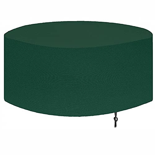 Copertura per Mobili da Giardino, Telo Protettivo Rotonda per Tavolo e Sedie da Esterni, 420D Oxford, Impermeabile & Antipolvere & Anti-UV & Resistente allo Strappo - Verde (130x70cm)