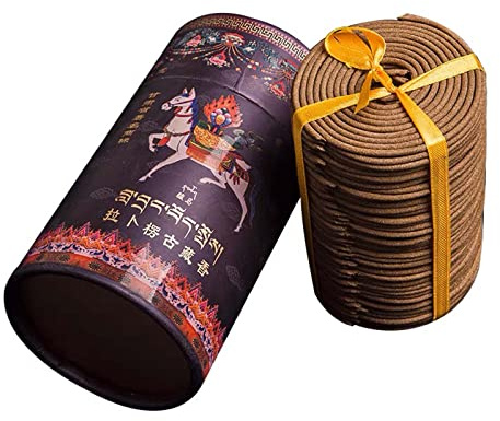 Tibetan Coil Incense - Natural Plants Spiral Incense - Monks Peace Incense - 94 Coils 4 Hours Burning Time for Relaxation,Meditation, Attracts Money…