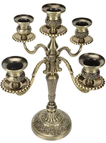 Mrisata 5-Armiger Kandelaber, Kratzfest, Rostfrei, Hoher Kandelaber Im Vintage-Stil Hochzeitsfeiern