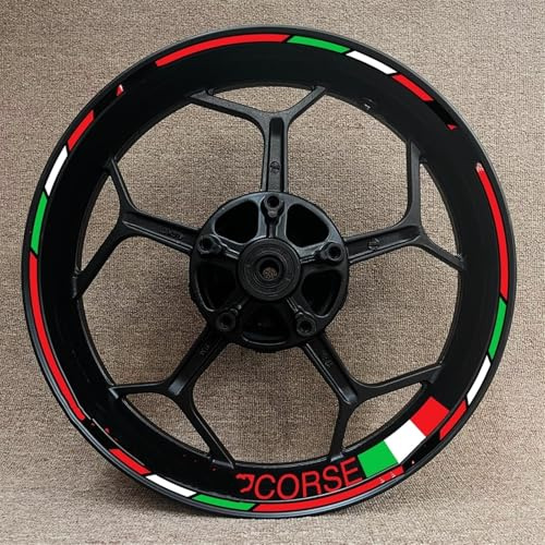 ROANNY Felgenband Motorrad 17 Zoll Reifen Für Ducati Corse V4 797 748 1098 S 821 696 Monster 1100 Radaufkleber Mit Reflektierenden Streifen (Color : 8)