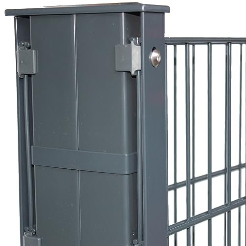 Gabionen Zaun Set 868 | gabione | Doppelstabmattenzaun | Steinkorb | Steinwand | Moosgrün | 15-83 cm