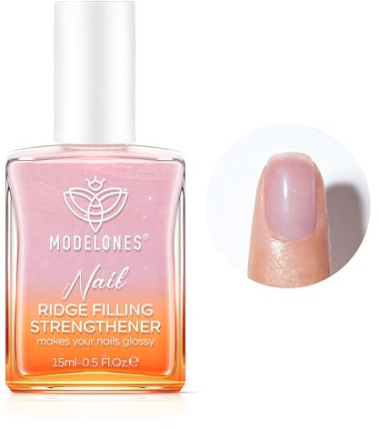 Modelones Nagelhärter Extra Stark 8in1 15ML, Nagelpflegeprodukte, Nagelhärter fur Brüchige Nägel, Rillenfüller, Nail Repair, Nagelwachstumformeln, Nagelverstärker, Nail Hardener,Nagelöl, Rosa