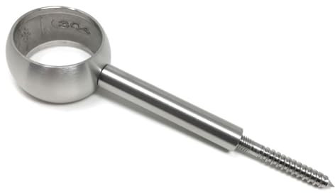 Handlaufträger Edelstahl Handlaufhalter Wandhalter mit Ring 42,4 mit M8 Stockschraube Bolzen 80 mm lang