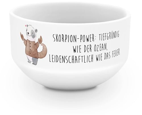 Mr. & Mrs. Panda Müslischale Skorpion Astrologie - Geschenk, Suppenschüssel, Aszendent, Frühstücksschalen, Porzellan Schale, Sternzeichen, Bunte