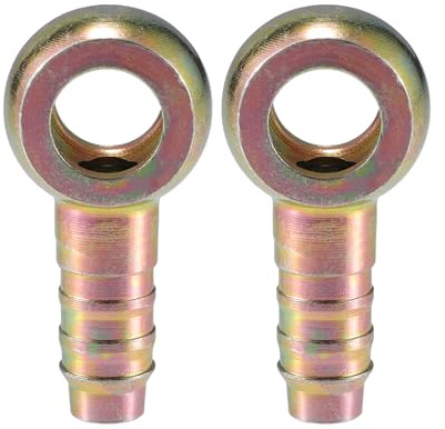 A ABSOPRO Boulon de banjo universel 12mm OD Adaptateur de raccord de tuyau de barbe de boulon de banjo en métal ton bronze pour moto voiture (ensemble de 2) | Métal, Ton Bronze, Adaptateur Raccord Tuyau Barbe, Taille 48x24mm, Remplacement Direct, Installation Facile