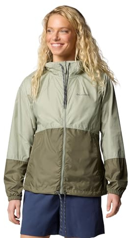 Columbia Womens Flash Forward II Windbreaker, Safari/Stone Green, Small