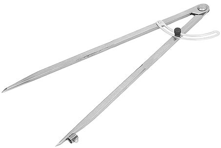 Risegun Wing Divider Scriber Woodworking Compass 400mm Carbon Steel Wing Divider Scriber with Pencil Holder for Carpenter Leather Work