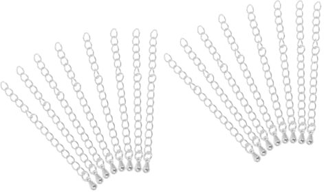 SHINEOFI 16 Stk Armbandverlängerung Perlenarmbänder Perlenarmband Armband Aus Sterlingsilber Schmuckkettenverlängerung Kettenverlängerungen Für Halskette Bettelarmband 14 Karat Gold Silver