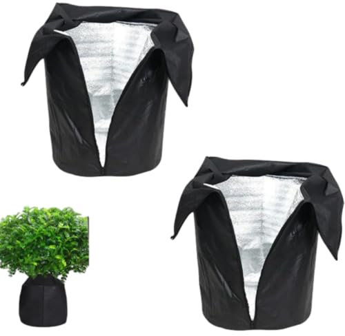 Morkite Lot de 2 protections thermiques pour plantes, protection hivernale pour plantes en pot, protection contre le froid, protection contre le gel, sac de protection réutilisable pour plantes en