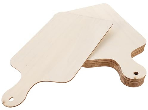 GRADENEVE 10stücke Teiliges Diy Holz Schneidebrett Mit Griff Rechteckiges Kleines Bastelbrett Glatte Oberfläche Unvollendetes Massives Holzbrettchen Zum Bemalen Und Dekorieren Für Handwerkli